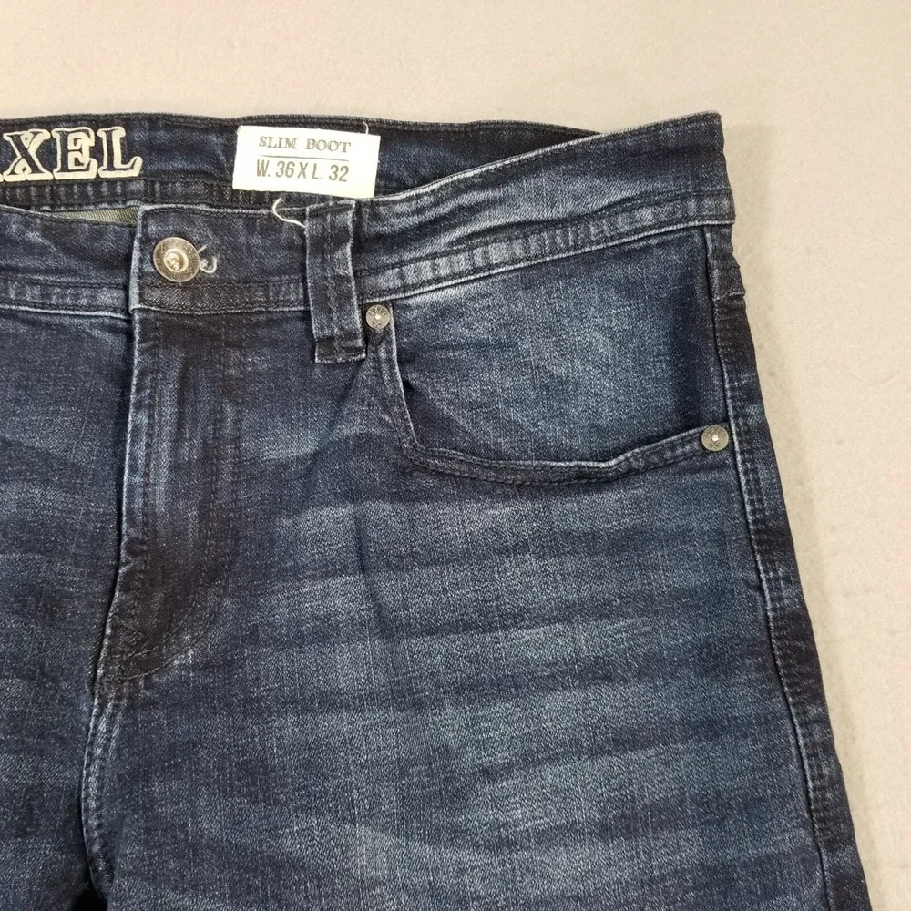 TK Axel jeans men's 36x32 Slim bootcut blue stretch denim pants retro Y2K